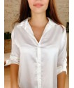 Chemise en satin blanc