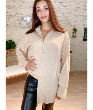 Chemise longue en CAMEL