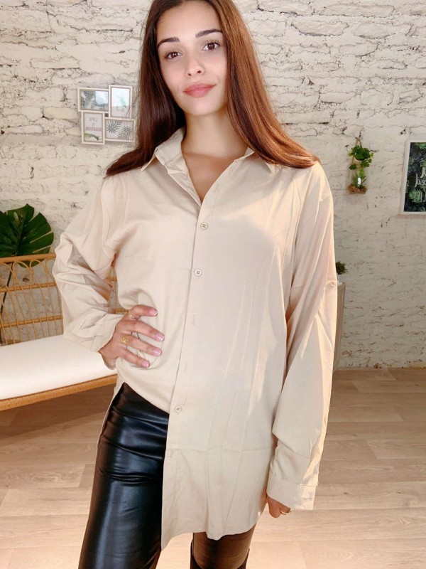 Chemise longue en CAMEL