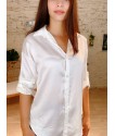 Chemise en satin blanc