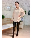 Chemise avec manche un peu bouffante et boutons dorée en BEIGE 