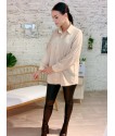 Chemise avec manche un peu bouffante et boutons dorée en BEIGE 