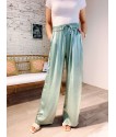 Pantalons satin large en vert turquoise