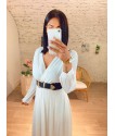 Robe longue plissé en blanc