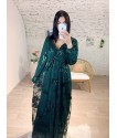 Robe avec paillette en VERT