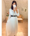 Robe longue plissé en blanc