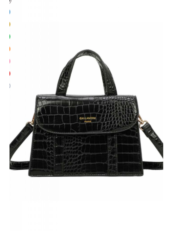 Sac bandoulière CROCO NOIR